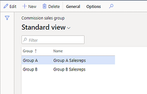Setup Sales groups