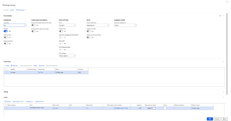 post the invoice