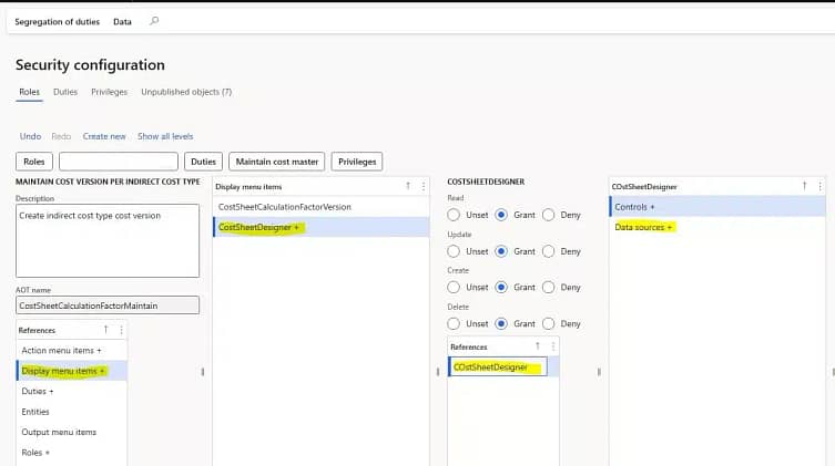 cost sheet designer